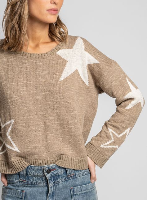 Chaleco Estrellas Beige Crudo-3