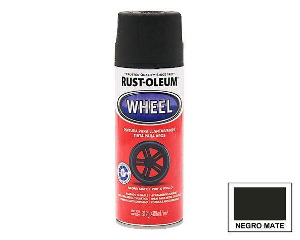 Pintura spray 408 ml Wheel negro mate Rust-Oleum-0