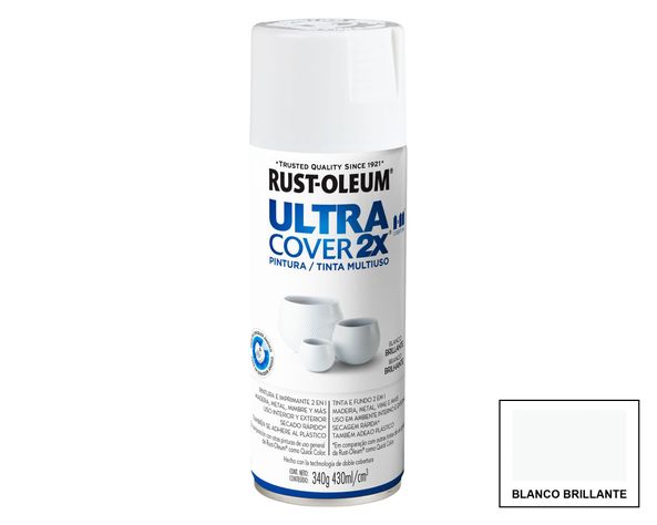 Pintura spray 430 ml Ultra cover 2X blanco brillante Rust-Oleum-0