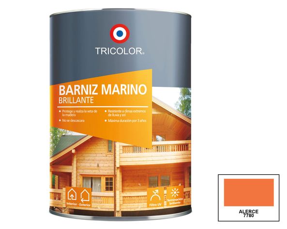 Barniz marino 1/4 galón alerce brillante Tricolor-0