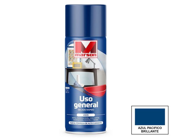 Pintura spray Secado rápido azul pacífico alto brillo Marson-0