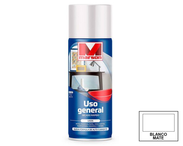 Pintura spray Secado rápido blanco mate Marson-0