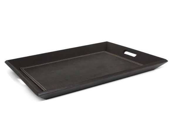 Bandeja 39x49 cm ecocuero café Piumino-0