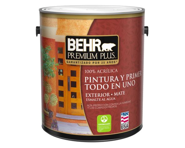 Esmalte al agua exterior Mate blanco Behr Premium Plus Galón-0