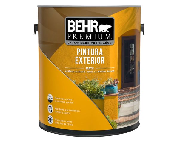 Esmalte al agua 1 galón Premium Exterior blanco mate Behr-1