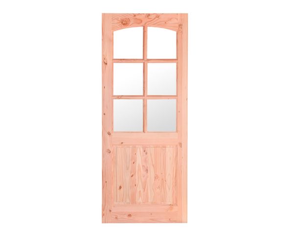 Puerta Pino Oregón 85x200 cm Nahuel 1/2 Cuerpo Vidrio AFN-3