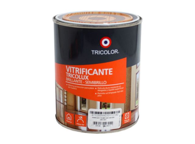 Barniz vitrificante 1/4 galón Tricolux brillante Tricolor-0