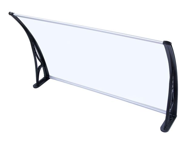 Alero listo protección policarbonato transparente Curvo 70x120 cm-1