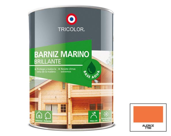 Barniz marino 1/4 galón alerce brillante Tricolor-0