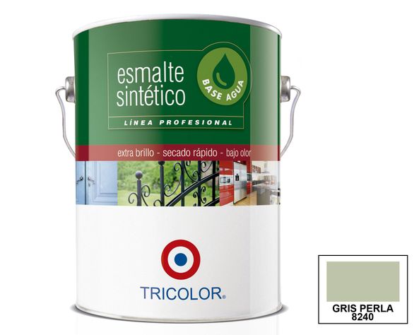 Esmalte sintético 1 galón Profesional gris perla brillante Tricolor-0