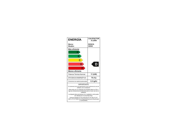 Estufa a leña 10600W Limit 380 negro Bosca-7