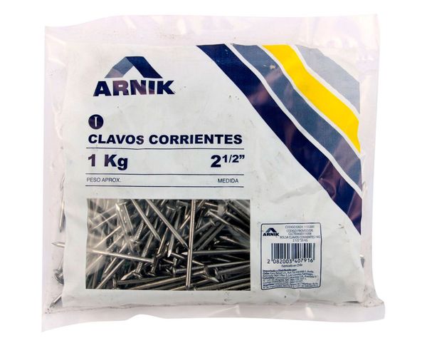 Clavo corriente 2 1/2'' 1 kg Arnik-2
