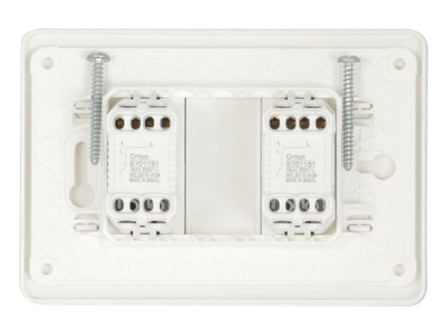 Interruptor placa armada doble 9/15 Orión blanco Schneider-1