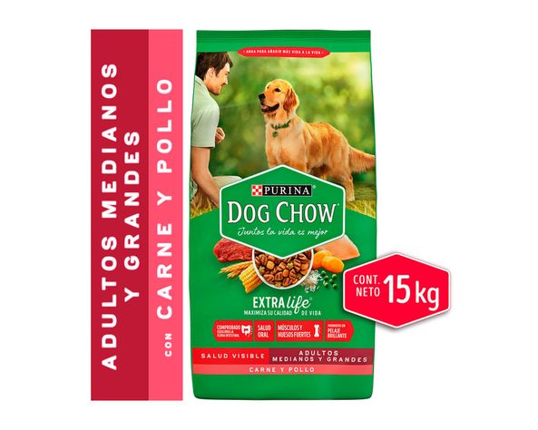 Alimento perro 15 kg raza mediana grande Dog Chow-0