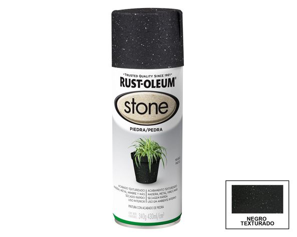 Pintura spray 430 ml Stone negro texturado Rust-Oleum-0