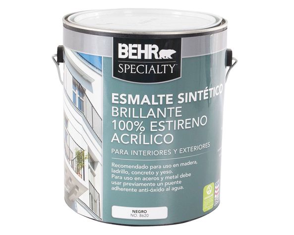 Esmalte sintético 1 galón Specialty negro brillante Behr-0