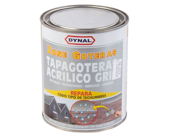 Tapagoteras acrílico 1/4 galón Zone goteras gris Dynal-2