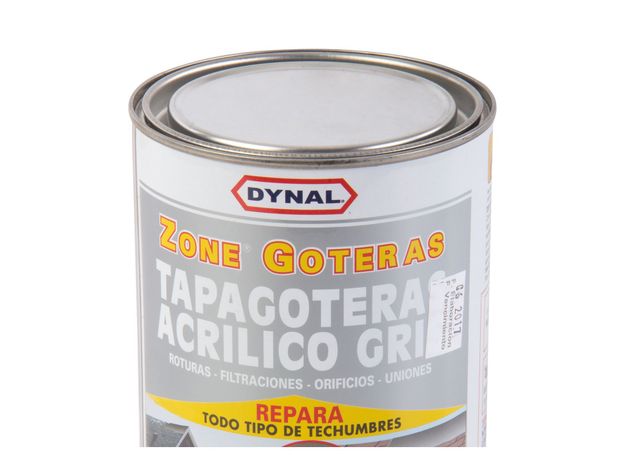Tapagoteras acrílico 1/4 galón Zone goteras gris Dynal-1