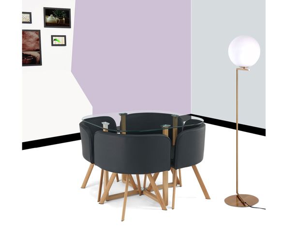 Comedor 4 sillas Pizza negro M+Design-6