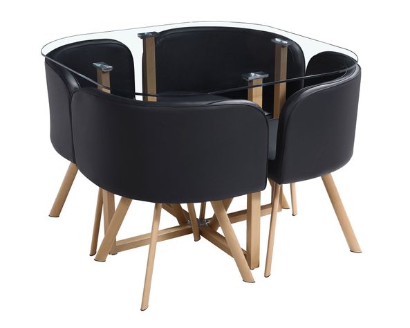 Comedor 4 sillas Pizza negro M+Design-1