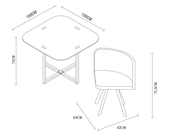 Comedor 4 sillas Pizza negro M+Design-7