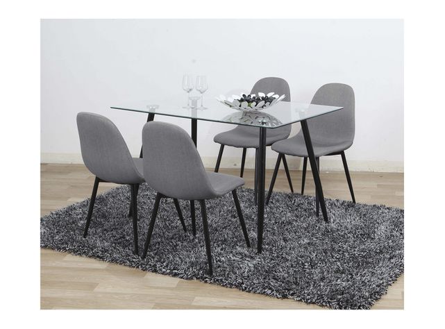 Comedor 4 sillas Cleto gris/negro M+Design-0