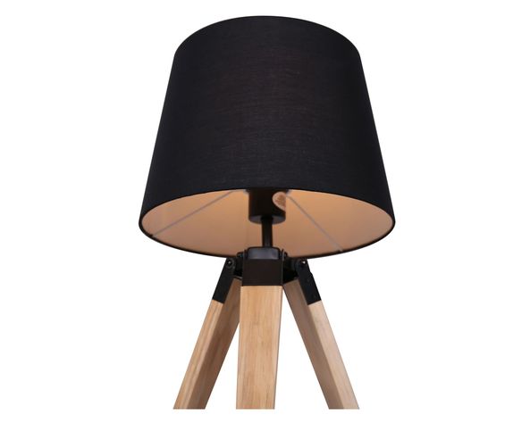 Lámpara sobremesa 1L E27 Praga natural/negro Abitare-1