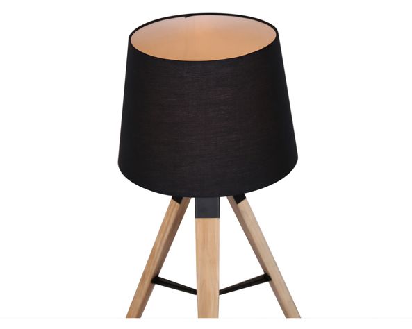 Lámpara sobremesa 1L E27 Praga natural/negro Abitare-5