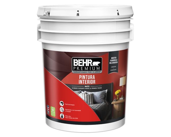 Esmalte al agua interior blanco mate Behr Premium Tineta-0