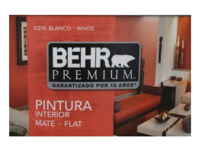 Esmalte al agua interior blanco mate Behr Premium Tineta-2