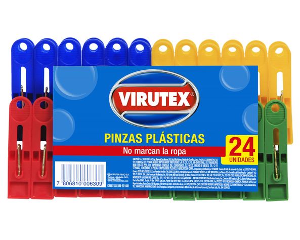 Pinzas para ropa plástico Virutex-0