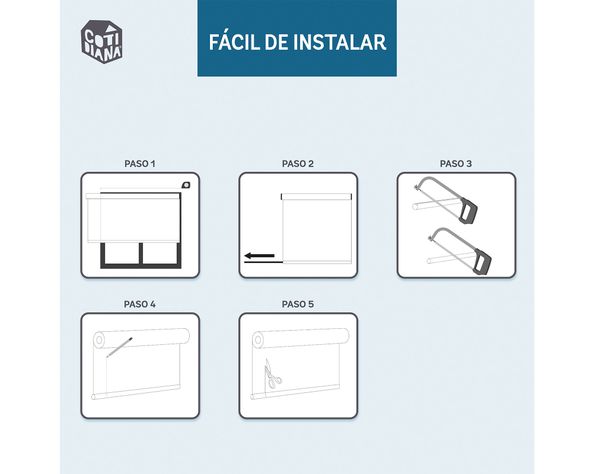 Cortina roller 200x250 cm Sunscreen gris Cotidiana-8