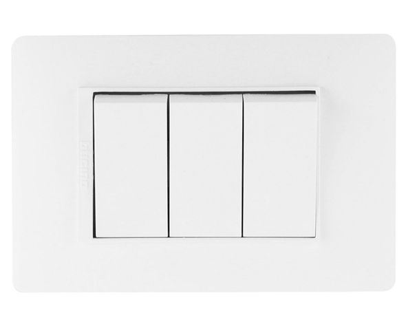 Placa armada interruptor 10A 9/24 blanco Bticino-0