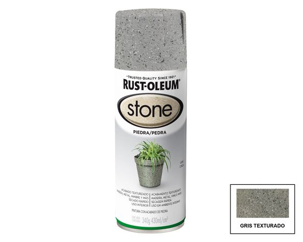 Pintura spray 430 ml Stone gris texturado Rust-Oleum-0