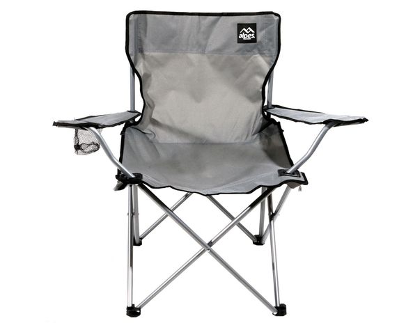 Silla camping apoyabrazos gris Alpes-0