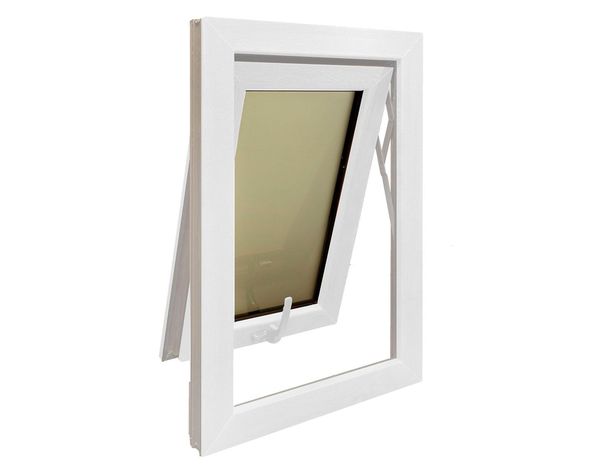 Ventana PVC 50x50 cm Termopanel Proyectante Premium Blanca Crown Glass-1