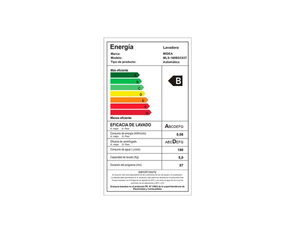 Lavadora carga superior 16 kg MLS-160BSC03T blanco Midea-6