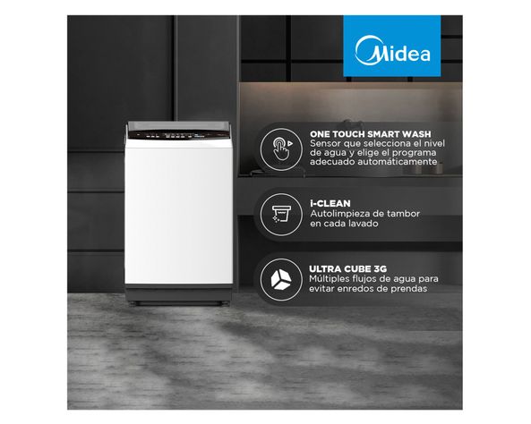 Lavadora carga superior 16 kg MLS-160BSC03T blanco Midea-10