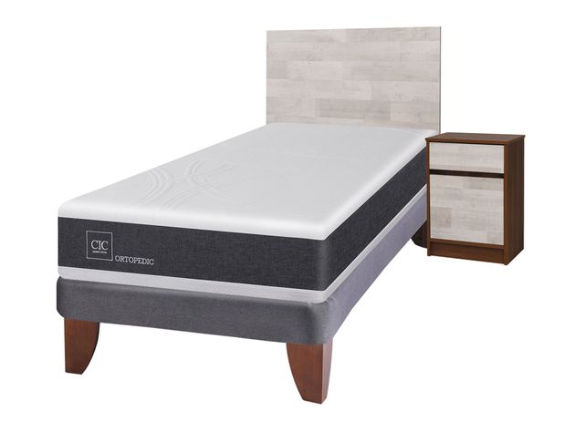 Cama europea 1.5 plazas Ortopedic + set Legno Cic-1