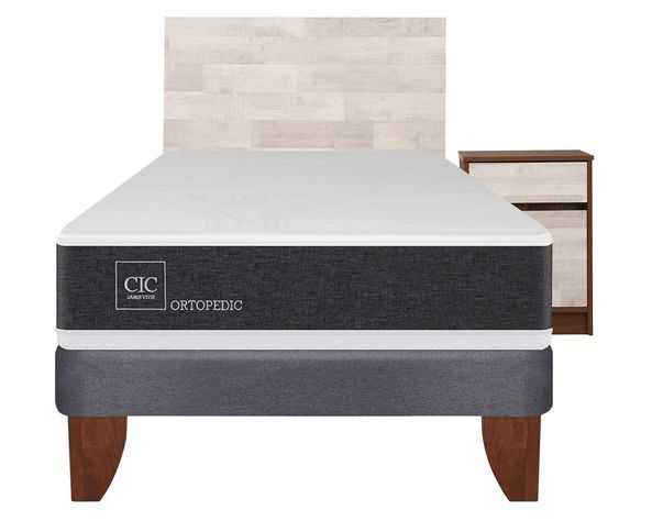Cama europea 1.5 plazas Ortopedic + set Legno Cic-0
