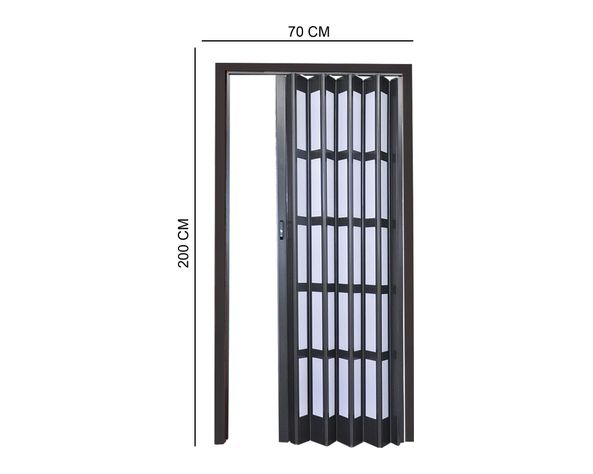 Puerta Plegable PVC 70x200 cm Wengue con ventana Baldara-1