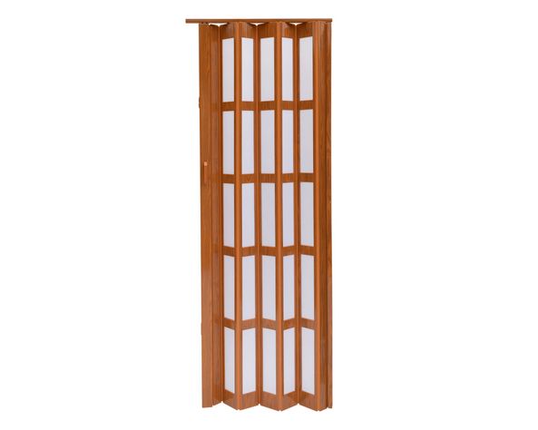 Puerta Plegable PVC 70x200 cm Café claro con ventana Baldara-1