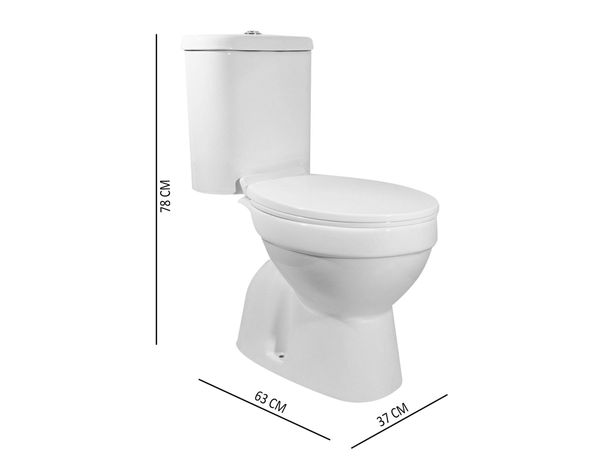 Two piece 20 cm asiento cierre suave Bali blanco-5