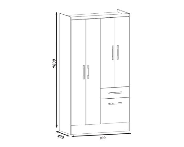 Clóset 4 puertas 1 cajón 1 zapatero crema M+Design-3