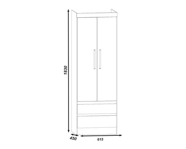 Clóset 2 puertas 2 cajones + velador 2 cajones crema M+Design-5