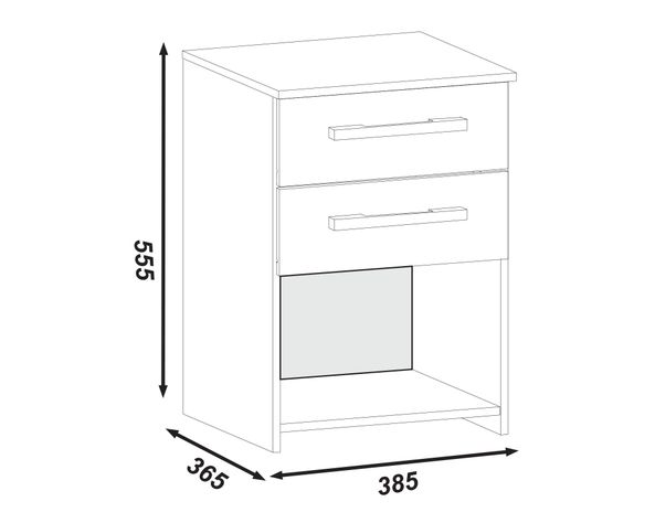 Clóset 2 puertas 2 cajones + velador 2 cajones crema M+Design-6