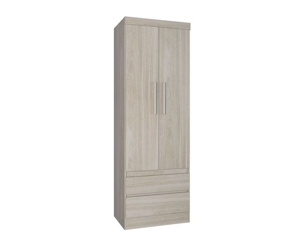 Clóset 2 puertas 2 cajones + velador 2 cajones crema M+Design-1