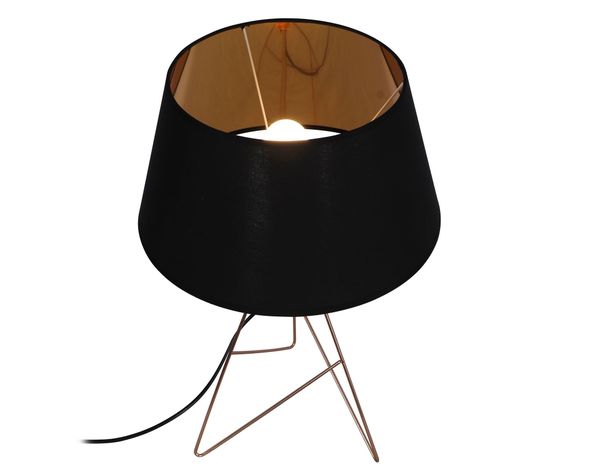 Lámpara sobremesa 1L E27 geométrica negro/dorado Abitare-1
