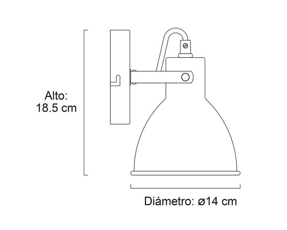 Aplique 1L E27 Factory negro Abitare-6