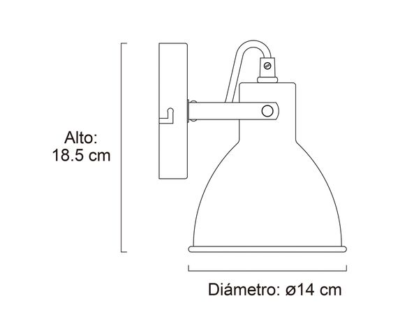 Aplique 1L E27 Factory negro Abitare-3